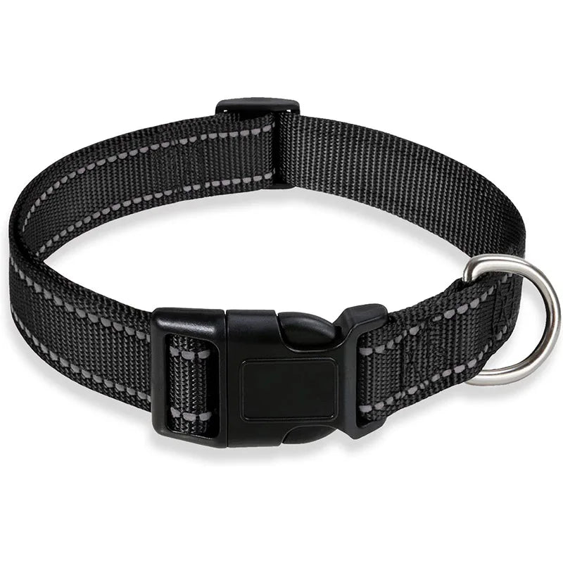 Reflective Dog Collar Strap with Adjustable Safety Nylon Pet Collar Pet Traction Rope Suitable for Small and Medium-Sized Pets