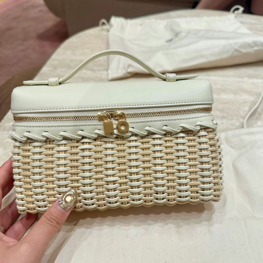 Mini handbag Kelly bag shoulder crossbody bamboo woven bag