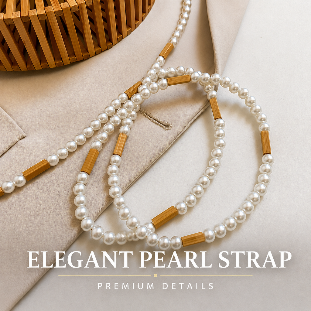 Pearl Woven Bamboo Handbag