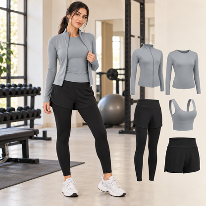 Ensemble de sport femme 5 pièces – manches longues
