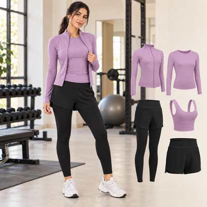 Ensemble de sport femme 5 pièces – manches longues