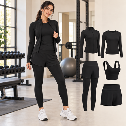 Ensemble de sport femme 5 pièces – manches longues
