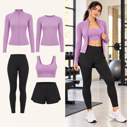 Ensemble de sport femme 5 pièces – manches longues
