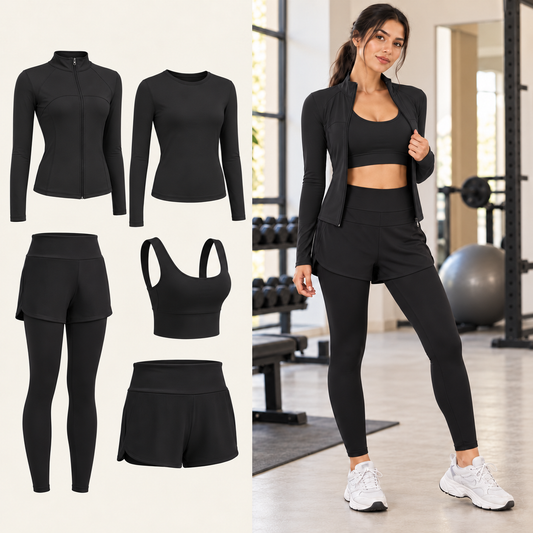 Ensemble de sport femme 5 pièces – manches longues