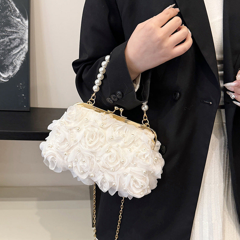 Pearl Shell Flower Evening Bag
