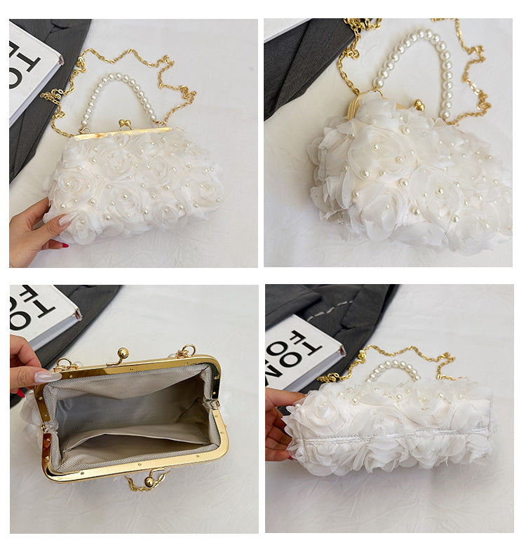 Pearl Shell Flower Evening Bag