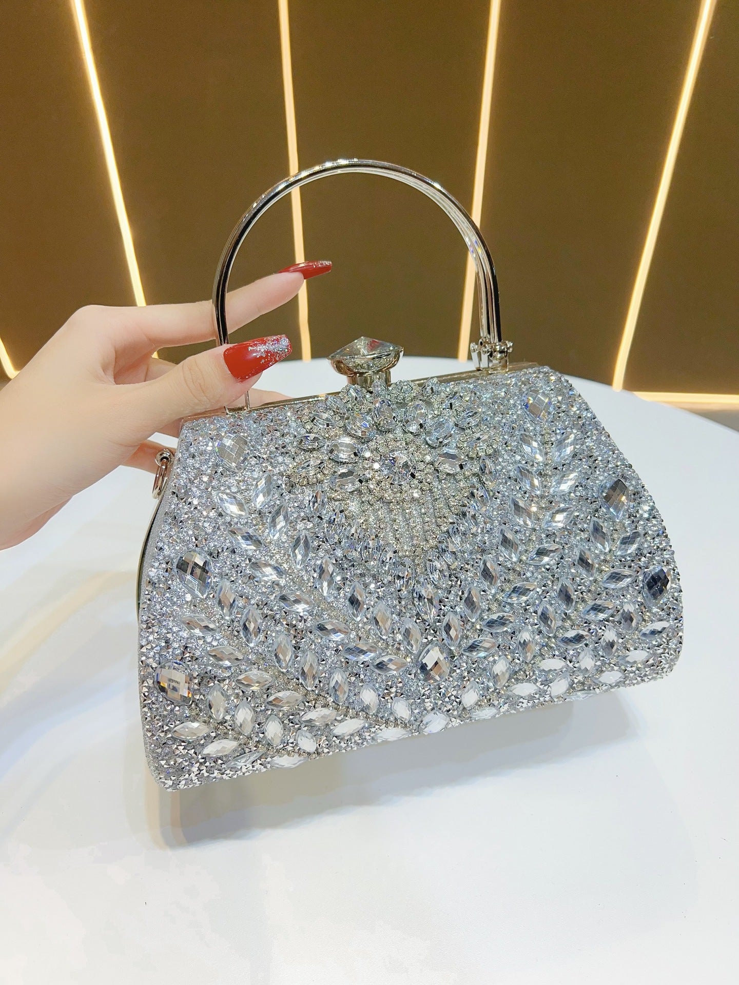 Luxury Crystal Evening Clutch Bag Sparkly Rhinestone Handbag