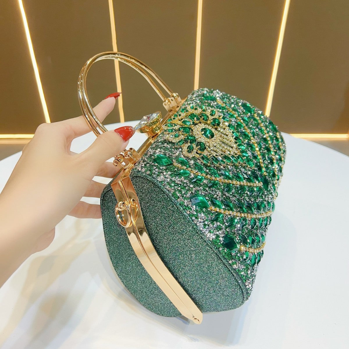 Luxury Crystal Evening Clutch Bag Sparkly Rhinestone Handbag