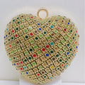 Crystal Heart Evening Clutch Bag