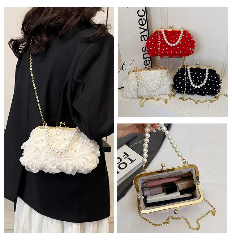 Pearl Shell Flower Evening Bag