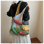 Boho Tassel Knit Tote Bag