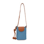 Mini woven phone crossbody bag
