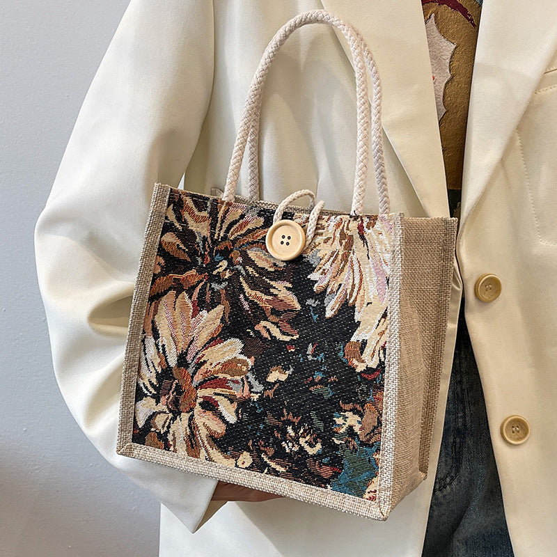 Canvas Linen Lunch Tote Bag