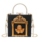 Vintage Baroque Angel Embossed Chain Crossbody Shoulder Bag