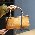 Handmade bamboo woven bag handbag storage bag