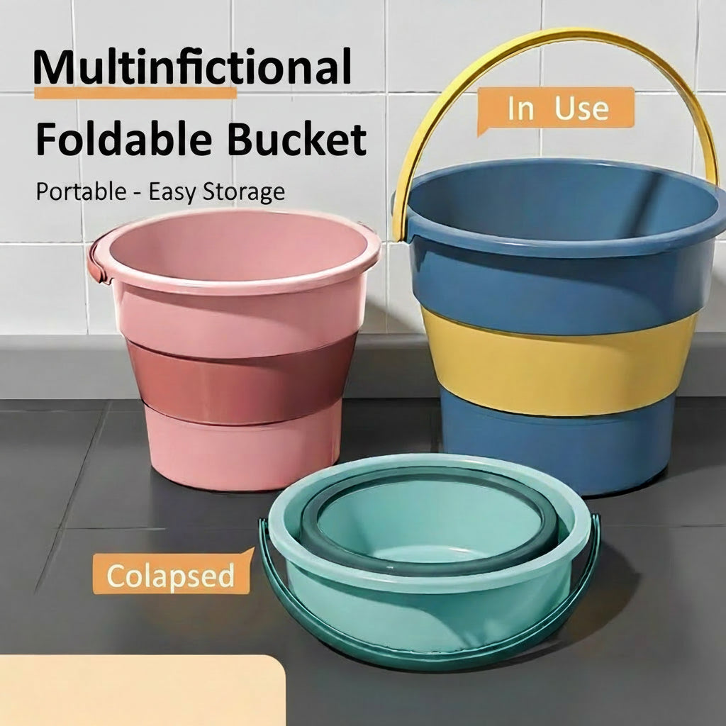 Foldable Portable Bucket for Camping, Laundry & Outdoor Use