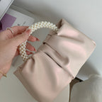 Pearl ruched mini handbag
