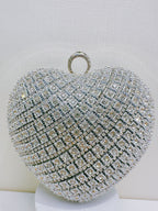 Crystal Heart Evening Clutch Bag