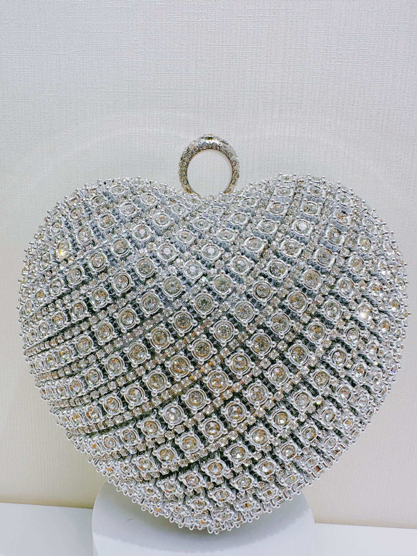 Crystal Heart Evening Clutch Bag