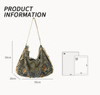 Vintage Denim Shoulder Bag Y2K Crossbody Handbag Casual Hobo Bag