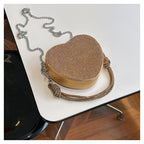 Crystal Heart Evening Crossbody Bag