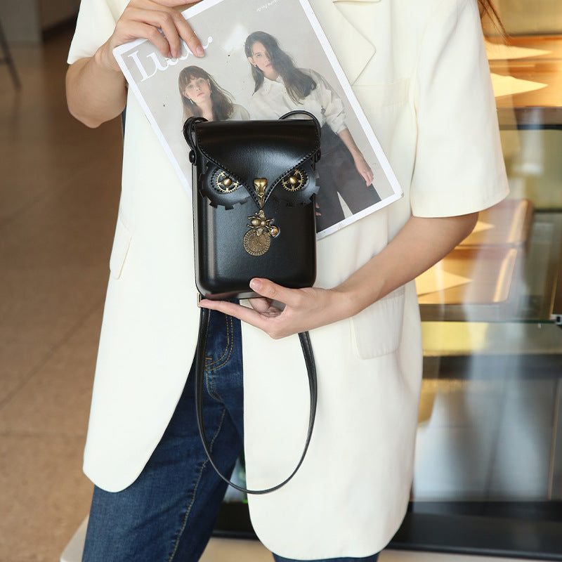 Vintage Owl Crossbody Phone Bag