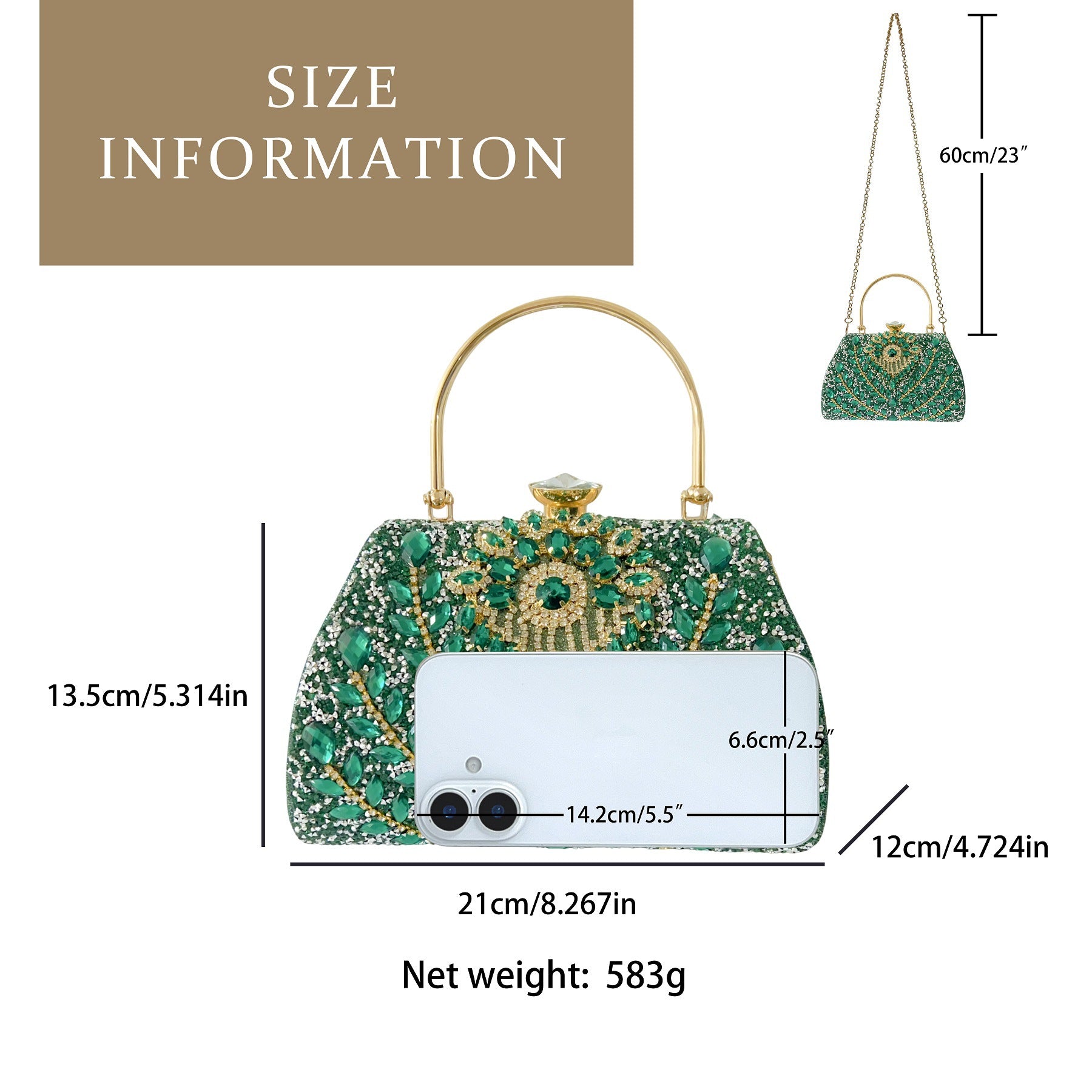 Luxury Crystal Evening Clutch Bag Sparkly Rhinestone Handbag