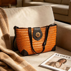 Vintage Straw Woven Crossbody Bag