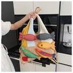 Boho Tassel Knit Tote Bag