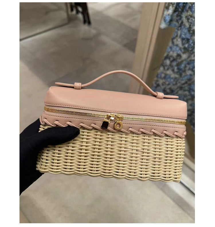 Mini handbag Kelly bag shoulder crossbody bamboo woven bag
