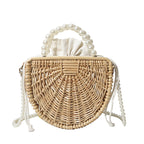 Handmade Bamboo Bag New Forest Style Woven Beaded Handbag