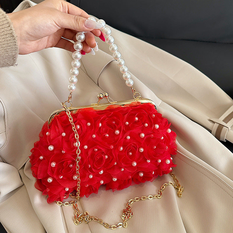Pearl Shell Flower Evening Bag