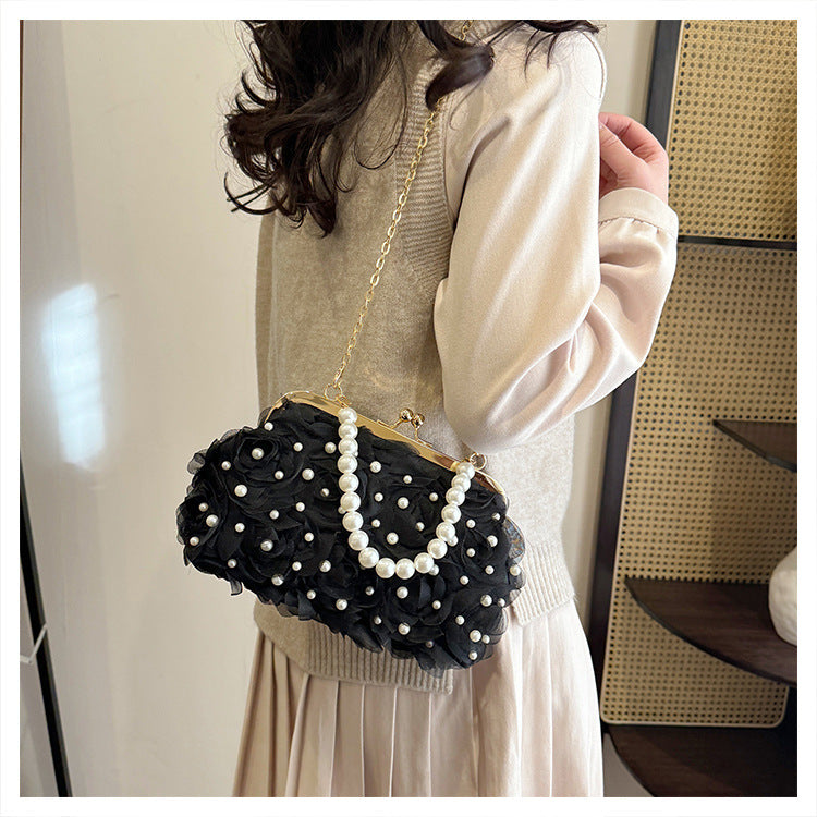 Pearl Shell Flower Evening Bag