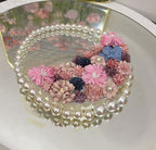 French Pearl Rhinestone Floral Evening Bag Underarm Handbag
