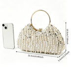 Luxury Rhinestone Evening Clutch Sparkly Crystal Handbag Wedding Party Purse