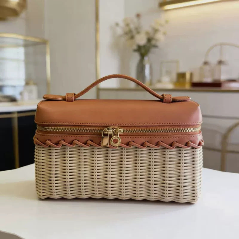 Mini handbag Kelly bag shoulder crossbody bamboo woven bag