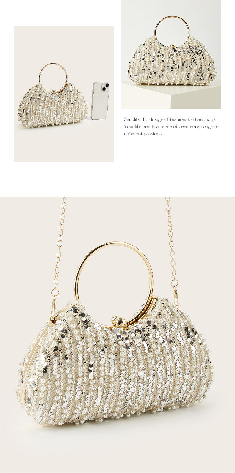 Luxury Rhinestone Evening Clutch Sparkly Crystal Handbag Wedding Party Purse