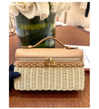 Mini handbag Kelly bag shoulder crossbody bamboo woven bag