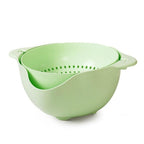 Double-Layer Fruit & Vegetable Washing Basket with Drain Tray