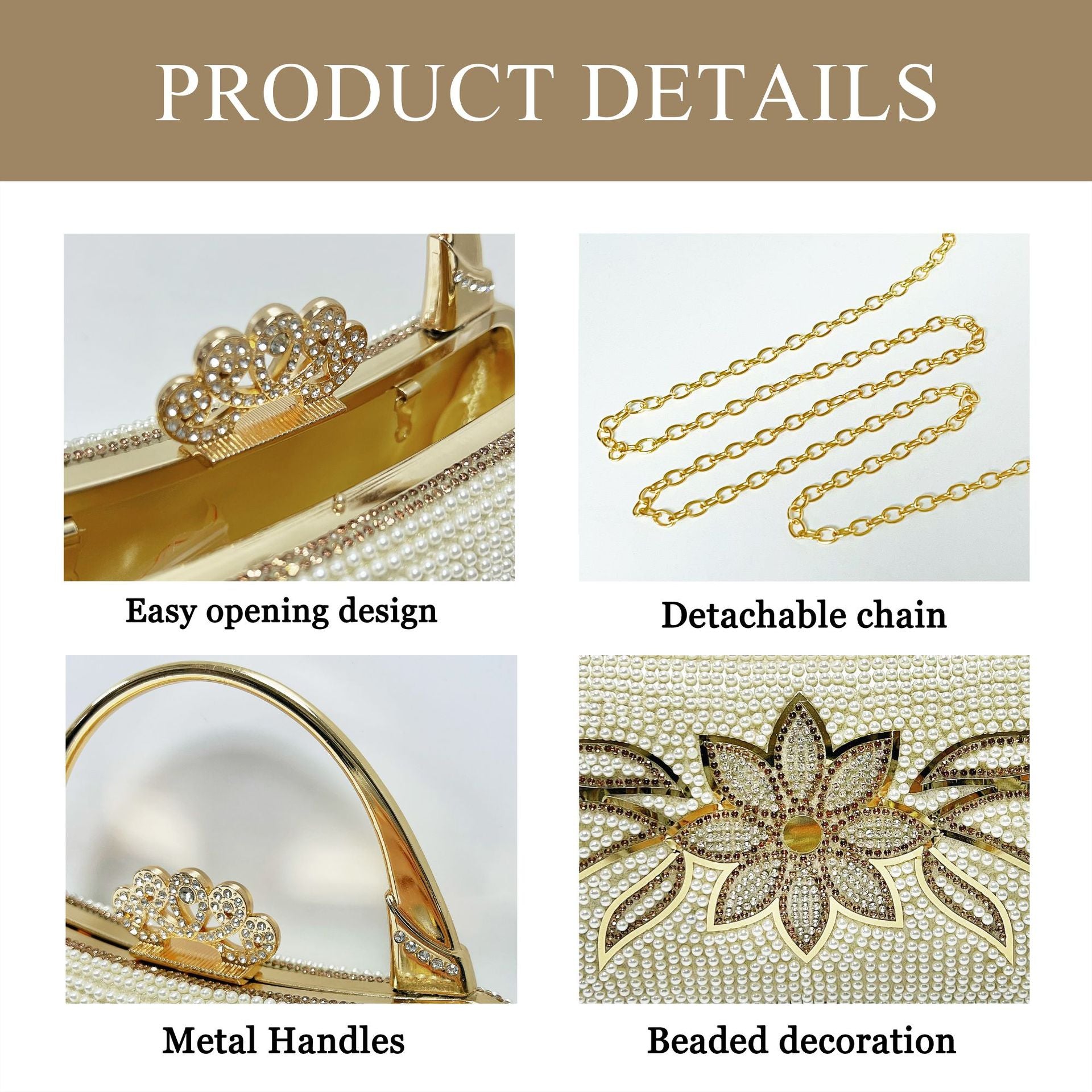 Luxury Evening Clutch Wedding Party Handbag Elegant Formal Bag