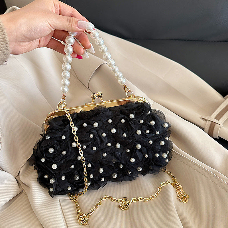 Pearl Shell Flower Evening Bag