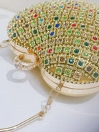 Crystal Heart Evening Clutch Bag