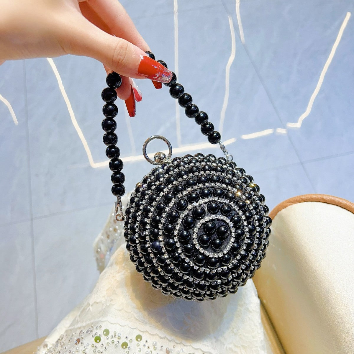 Pearl Sphere Evening Bag