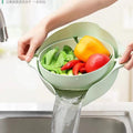 Double-Layer Fruit & Vegetable Washing Basket with Drain Tray
