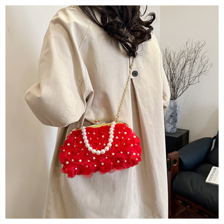 Pearl Shell Flower Evening Bag