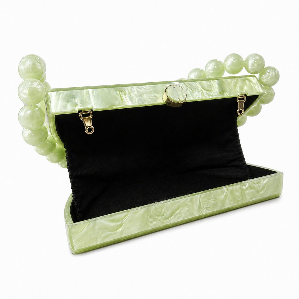 Vintage Pearl Acrylic Evening Clutch Bag