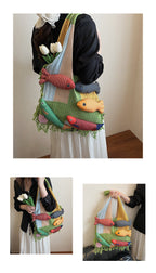 Boho Tassel Knit Tote Bag