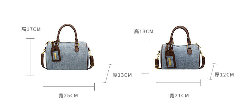 Vintage Denim Pillow Bag Shoulder Crossbody Casual Handbag