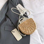 Handmade Bamboo Bag New Forest Style Woven Beaded Handbag