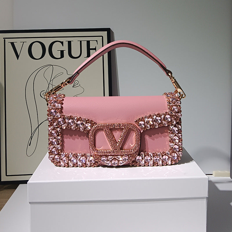 Luxury Rhinestone Evening Bag Crystal Chain Shoulder Clutch Bag